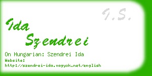 ida szendrei business card